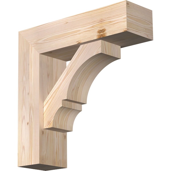 Ekena Millwork Balboa Block Smooth Bracket w/ Offset Brace, Douglas Fir, 7 1/2"W x 26"D x 26"H BKT0806X26X26BOA05SDF - main